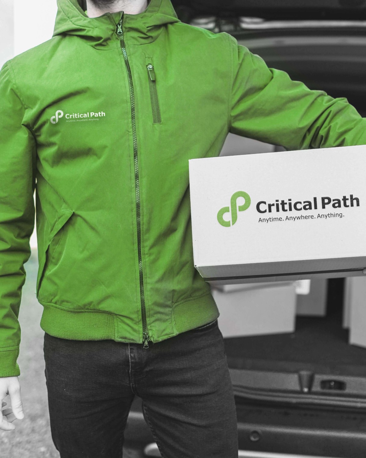 close up of delivery man